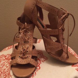 Ann Taylor gladiator-style heel, leather